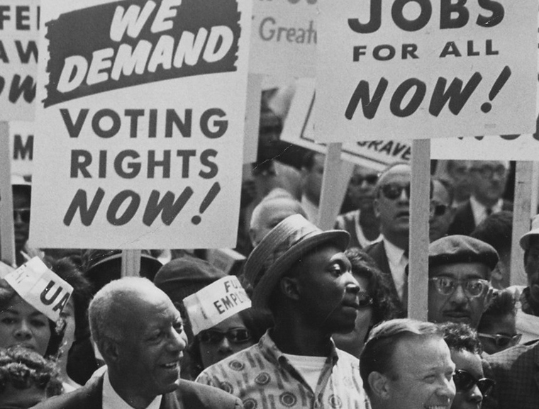 Crowd of people at the 1963 March on Washington